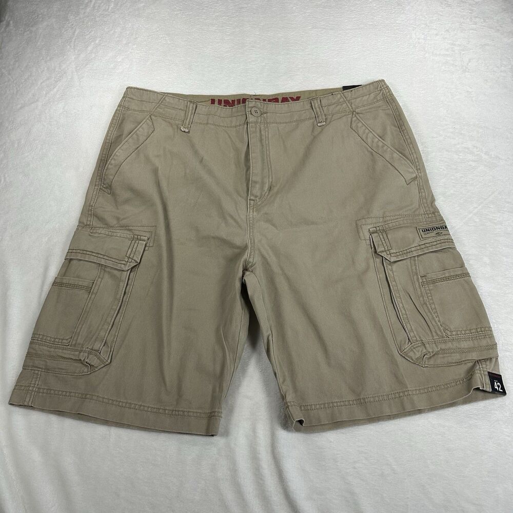 New‎ Unionbay Cargo Shorts Men Size 42 Khaki Tan Utility Pockets Casual Outdoor